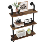 Merapi 24" Industrial Floating Shelves, Pipe Shelves for Wall, 3 Tier Rustic Wood Wall Shelves for Home Décor, Bedroom, Living Room, Bathroom… - style: 3 Tier