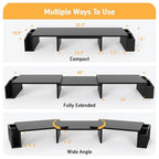 Simple Houseware Desk Dual Monitor Stand Riser with Drawer, Black - color: Black