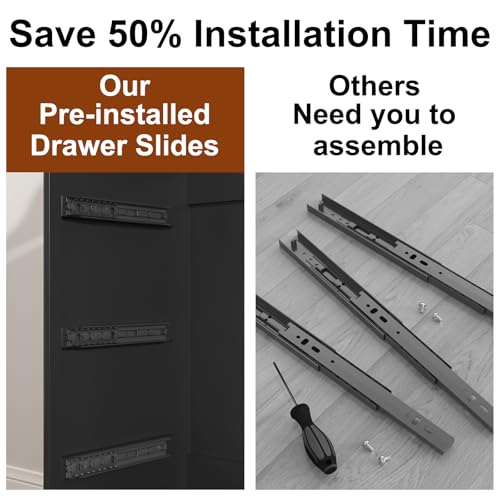 3 Drawer Dressers for Bedroom, 32" Large Wood Dresser w/Charging Station, Open Shelf Top, Pre-Installed Slides, Wide Modern Dressers with 3 Drawer Storage Organizer for Bedroom Living Room, Black - color: Black, size: 16"D x 32"W x 35"H (3 Drawers)