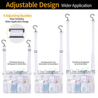 4 Storage Pockets Adjustable Hanging Mesh Bathroom Bag, Shower Caddy College with Hooks, Applied to College Dorm Rooms, Gym, Swimming and RV Travel (White) - color: White