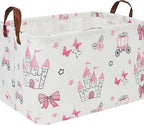Rectangle Storage Basket with Handles,Collapsible Storage Bin,Books Box,Gift Basket(Pink Princess) - color: Pink Princess