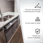 2 Set 25 Inch Stainless Steel Sink Drawer Tip Out Tray Kit Include Tip-Out Sink Trays and Hinges Large Pull Out Storage Organizer for Kitchen Bathroom Base Cabinets - size: 25 Inch