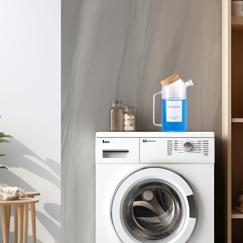 60oz Liquid Laundry Detergent Dispenser with Lables,Glass Laundry Detergent Dispenser,Laundry Detergent Container Laundry Liquid Dispenser - size: 60oz