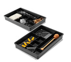 madesmart Two-Piece Drawer Organizer, 12-Compartment Drawer Storage for Utensils, Tools & Household Essentials, Durable Non-Slip Design, Carbon - size: 6-Compartment Set