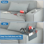 Couch Arm Cup Holder CLESOO Couch Arm Tray Anti-Slip Couch Cup Holder Silicone Sofa Armrest Tray Dual Side Pocket Couch Drink Holder Sofa Caddy Arm Remote Holder Snack Caddy with Phone Holder Blue - color: Blue