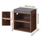 YMYNY Small Shoe Storage Bench with Cushion, 2 Tier Entryway Bench with Shoe Storage, Shoe Rack Bench for Entryway, Living Room, Hallway, Closet, Bedroom, 15.4L*11W*16.54H, Light Walnut HBD028LW - color: Light Walnut