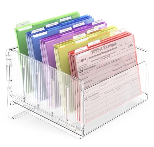 File Sorter Organizer, 5 Sections Acrylic Letter Tray for Desk, Mail Organizer Letter Holder for Envelopes, Mail, Electronics 1Pack - color: 1pcs