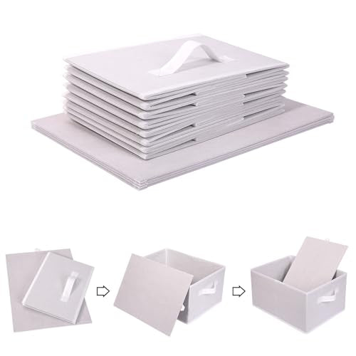 BOMKEE Clothings Collapsible Storage Bins, Foldable Organizers and Storage Baskets Cube Storage Bin for Bedroom Living Room (4 Pack) (White, 15.4x11.4x7.9inch) - color: White, size: 15.4x11.4x7.9inch