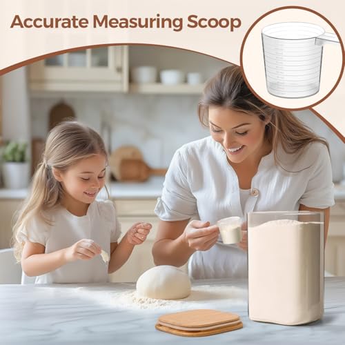 ComSaf 3.6 Qt Glass Food Storage Containers Set of 2, Large Storage Containers with Lids, Square Glass Jars with Lids, for Flour and Sugar, Cereal, Rice, Pasta, Oats, Coffee Beans - color: 3.6Qt-Square-2 Pack