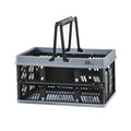 20 L Collapsible Shopping Basket, plastic basket, Basket with Handle, M (Black) - color: Black