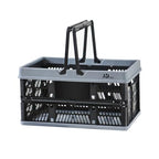 20 L Collapsible Shopping Basket, plastic basket, Basket with Handle, M (Black) - color: Black