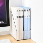 4 Pack Vertical File Holder Clear PET Desk Organizer and Storage Bins Holding for Magazines Binders Notebooks Envelopes File Organizer for Desk Multi-purpose Plastic Document Organizer Work Desktops