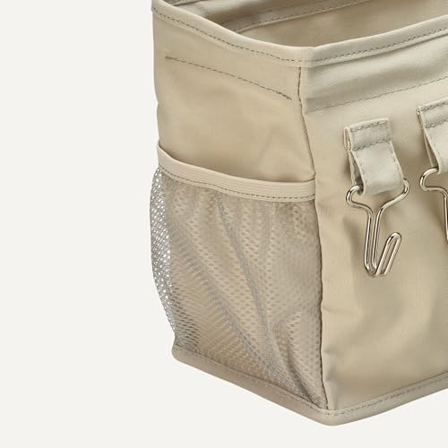 Amazon Basics Bedside Caddy Hanging Storage Organizer for Phone and Bedside Essentials, 4.72 x 14.57 x 7.87 in, Dark Grey Linen