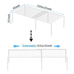 Redrubbit 4-Piece Expandable Metal Rustproof Storage Shelf Rack, Kitchen Counter and Cabinet Organizer, Space Saver for Fridge, Bathroom, White, Set of 2 - color: White