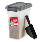 IRIS USA Dog Food Storage Container, Airtight Lid, 2-Cup Scoop, Up to 13 Pounds Pet Food Storage, Versatile Pet Food Bin, Treats, BPA Free, Dark Gray - color: Dark Gray/Clear