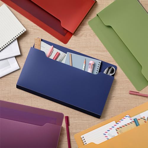 Fuutreo 6 Pcs Magnetic Wall File Organizer Magnetic Wall File Holder Refrigerator Magazine Holder for Mail Letters Paper(Dark Vintage,Horizontal-large) - color: Dark Vintage, size: Horizontal-Large