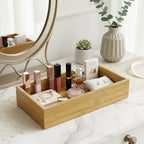 Bamboo Drawer Organizer 11.8x5.9x2.4 Inch | Rectangle Drawer Divider & Utensil Tray for Kitchen, Bathroom, Office, Makeup & Jewelry - size: 11.8"D x 5.9"W x 2.4"H