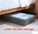 4 Pack Under Bed Storage, Closet Organizers and Storage Containers with Clear Window Foldable Underbed Storage Bags for Clothes,Shoes, Blankets Pillows, Linen Sheets, Grey