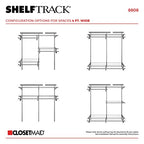 ClosetMaid ShelfTrack Wire Closet Organizer System, Adjustable from 4 to 6 Ft., with Shelves, Clothes Rods, Hardware, Durable Steel, Satin Chrome - color: Satin Chrome, size: 4 ft to 6 ft