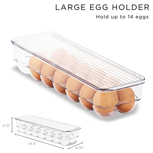 Sorbus Fridge Bins and Freezer Bins Refrigerator Organizer Stackable Food Storage Containers BPA-Free Drawer Organizers for Refrigerator Freezer and Pantry - size: 6 pack