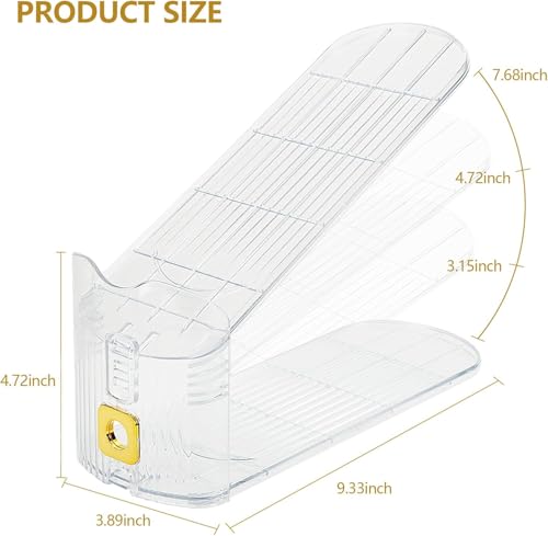 Shoe Slots Organizer,Adjustable Shoe Stackers,20 Pack Shoe Space Savers,Shoe Storage Holder for Closet,Transparent - size: 20 Pack