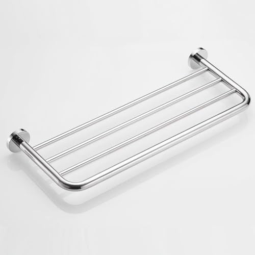 Hotel Towel Racks for Bathroom Wall Mounted, 24 Inch Towel Shelf for Bathroom, 2-Tier Bathroom Towel Rack, Polished Chrome - color: Polished Chrome, size: 24Inches 2PCS