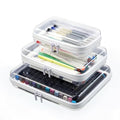 MACOPRO 3PCS Clear Zipper Pouches, Kid's Toy Storage Organizer Bins, Zippered Hard Pouch Double, Portable Makeup and Cosmetic Bag, Hard Plastic Case,Clear Zipper Bags Pencil Case, Christmas Storage - size: 3Pcs-SML