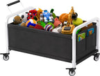 80L Large Kids Toy Box with Wheels, Toy Chest Storage Organizer for Toddlers, Boys, Girls, Toy Storage Bin for Stuffed Animals, PlayRoom, Bedroom, Nursery, Living Room, White