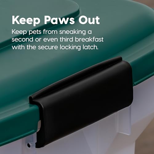 IRIS USA, Inc. Remington Airtight Pet Food Storage Container, 22-Pounds, Hunter Green - size: 22 lbs
