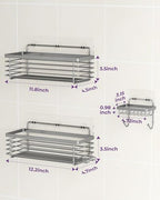 ODesign Shower Caddy 3 Pack SUS304 Stainless Steel-No Drilling-Shower Bathroom Shelves Rack,Rustproof Wall Mounted,Adhesive Shower Shelf Basket Organizer-Grey - color: Grey