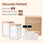ComSaf 2Pcs Large Glass Storage Containers with Lids 4Qt, 1 Gallon Wide Mouth Flour Sugar Storage Containers, Large Capacity and Sealed for Rice, Cereal, Oat, Easy Clean and Scoop, Pantry Organization - size: 4Qt*2