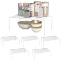 Medium(13 x 9.4 inch)White Cabinet Storage Shelf Rack Set of 6, Rustproof Metal Wire Kitchen Counter Organizers and Storage, Spice Organization for Cabinet, Plate, Dish, Pantry, Bathroom, Fridge - size: 6Pack-White-13 x 9.4 inch