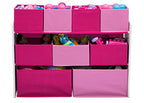 Delta Children Deluxe Multi-Bin Toy Organizer with Storage Bins, White/Pink Bins - color: White/Pink Bins, style: Organizer