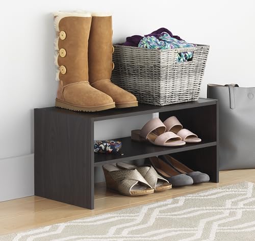 Whitmor Stackable 31" Extra Wide 2-Shelf Storage Organizer, Espresso，2 Pack - color: Espresso, size: 31 INCH X2