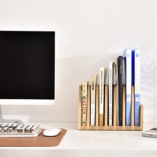 KIRIGEN Desktop File Document Holder Stand 7 Slots Mail Paper Organizer Desk Sorter Holder for File Document Organizer Stand for Home Office Natural (7KWJJ-NA) - color: Natural, size: 7 Slots