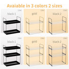 NPPLUS Bathroom Countertop Organizer, 2 Tier Metal Vanity Counter Skincare Shelf, Matte Black, 13.6"L x 6.9"W x 13.8"H - color: Black, size: 2 Tier