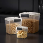 LivLab Mker Airtight Dog Food Storage Container 20 lbs, Pet Food Storage Bin with Lid 4 lbs & 6 lbs & 10 lbs, 3 Pack, Cat Treat Container, Stackable, 3 Measuring Cup, Save Space,White - color: 20LBS-3Pack-White-2
