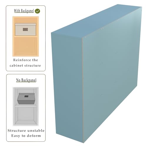 OSCHF 12-Cube Storage Shelf Bookcase - Wooden 3-Tier Floor Standing Open Bookshelf for Home and Office, Display Cabinet, Light Blue - color: Light Blue, size: 12-Cube