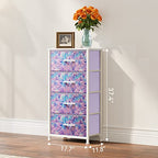 YITAHOME Dresser with 4 Drawers - Storage Tower Unit, Dresser for Living Room, Closets - Sturdy Steel Frame, Wooden Top & Easy Pull Fabric Bins, Purple - color: Purple, style: 4-Drawer