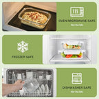 HOMBERKING 8 Pack Glass Food Storage Containers with Lids, Meal Prep Containers, Airtight Bento Boxes with Leak Proof Locking for Microwave, Oven, Freezer and Dishwasher, BPA Free, 5-35oz, white - color: White