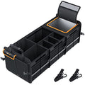 HEYTRIP Large Trunk Organizer With Built-in Leakproof Cooler Bag, 2 Tie-Down Straps, 4 Removable Dividers, Foldable Cover, Built with 2mm PE Board - color: Black