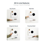 Key Holder Wall Mount and Mail Organizer - Hide Your Mail with a Modern and Minimal Look (White) - color: White