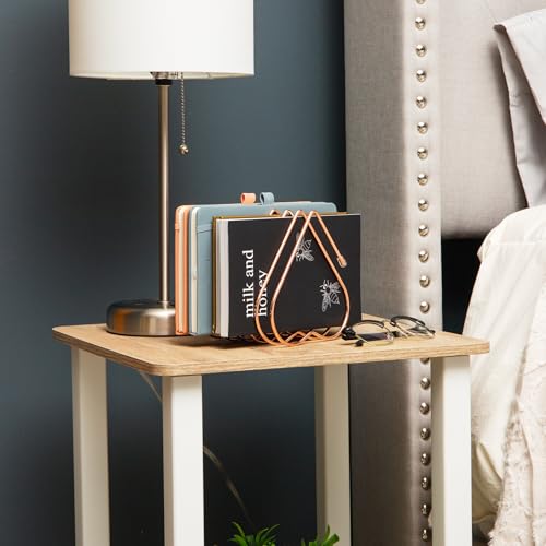 Mind Reader Heart-Shaped Desktop File Organizer, 5-Slot Metal Folder Rack, Magazine & Book Holder, Rose Gold