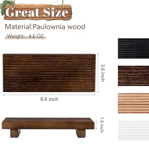 Bathroom Tray Farmhouse Decor Pedestal Stand Wood Riser Display Kitchen Accessories Soap Holder for Sink, Counter, Vanity, 8.7 * 3.6 Walnut - color: Walnut, size: 8.7" x 3.6" x 1.6"