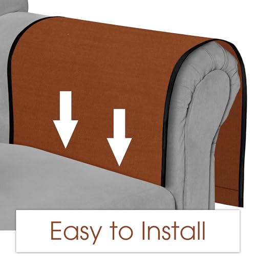 Joywell Armrest Organizer Remote Holder for Recliner Armchair Caddy Couch Sofa Arm Chair Caddie with 6 Pocket Storage for Magazine, Phone, iPad,Terracotta - color: Terracotta, size: 19'' x 35''