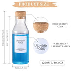 3Pack Glass Laundry Detergent Dispenser with 7Pcs Labels,40oz Liquid Laundry Detergent Dispenser,Laundry Containers for Organizing Liquid Detergent Dispenser Laundry Soap Dispenser - size: 40oz*3