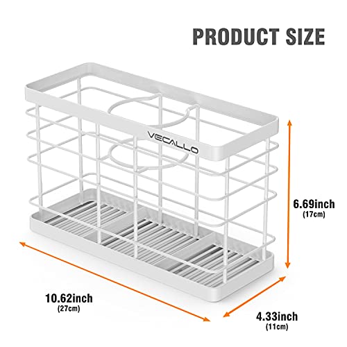 Hair Tool Organizer, Curling iron stands, Bathroom Organizer Basket Hair Supplies Organizer Storage Hair Dryer Holder- Wall Mount No Drilling - color: White