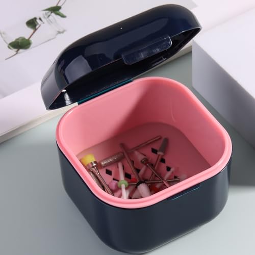 SUTOKAKA 1Pc Plastic Nail Tool Sterilizer Box Nail Drill Bits Cleaning Box Polishing Tools Soaking Tray Manicure Pedicure Storage Container Case - Black - color: Black
