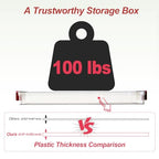 CATOOMUU A4 Storage File Box 9 X 13 Clear Stackable Slim Plastic Portable Project Case For Letter Paper Photo Documents Scrapbook, 3 Count - color: Small-Red