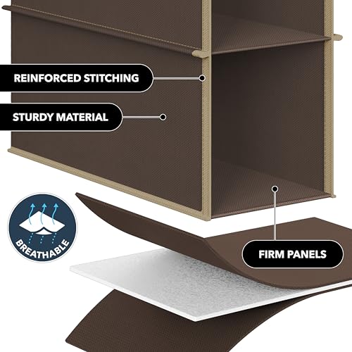 Simple Houseware 10 Shelves Hanging Shoes Organizer Holder for Closet, Brown - color: Brown, size: 1-Pack